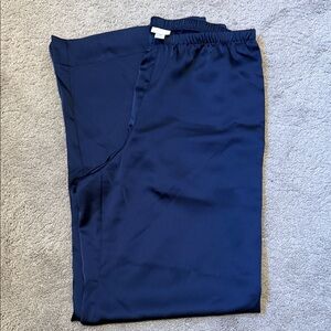 Target A New Day Women's Navy Blue Satin Wide Leg Pants Size XS